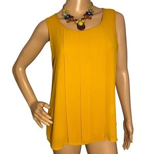 RUSTIC ROYALS  | YELLOW PLEATED TOP  SZ M